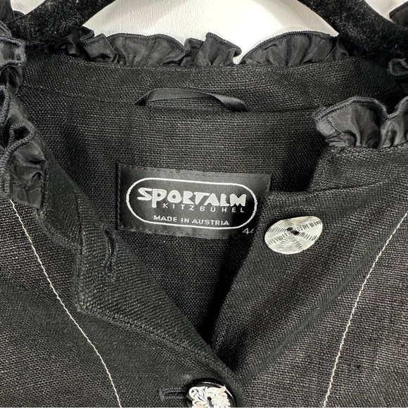 Sportalm Kibzbuhel Austria NEW Embroidered Ruffle Jacket EU SZ 44 US 12 Vintage - Picture 9 of 16